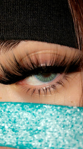 Customer photo review of Topaz Prescription Colored Contact Lenses