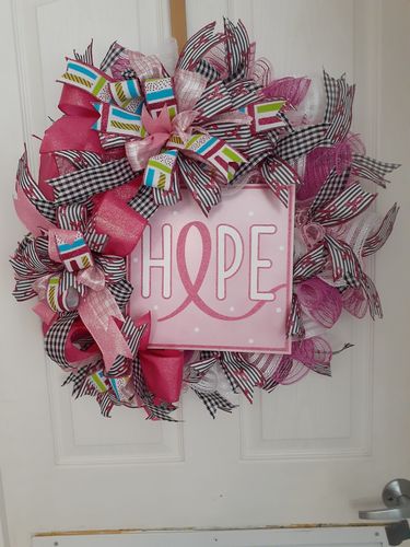 Customer photo review of 10"Sq Hope Sign Light Pink/Hot Pink/White AP8878