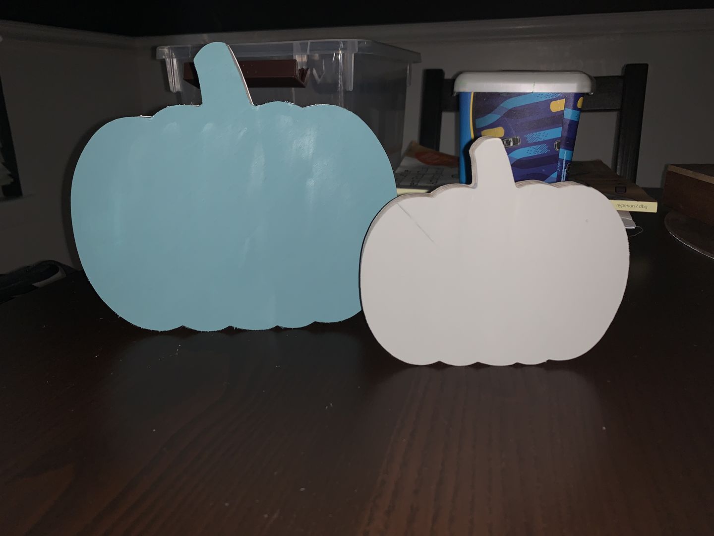 Customer photo review of Unfinished Wooden Pumpkin Silhoutte - Craft- up to 24" DIY