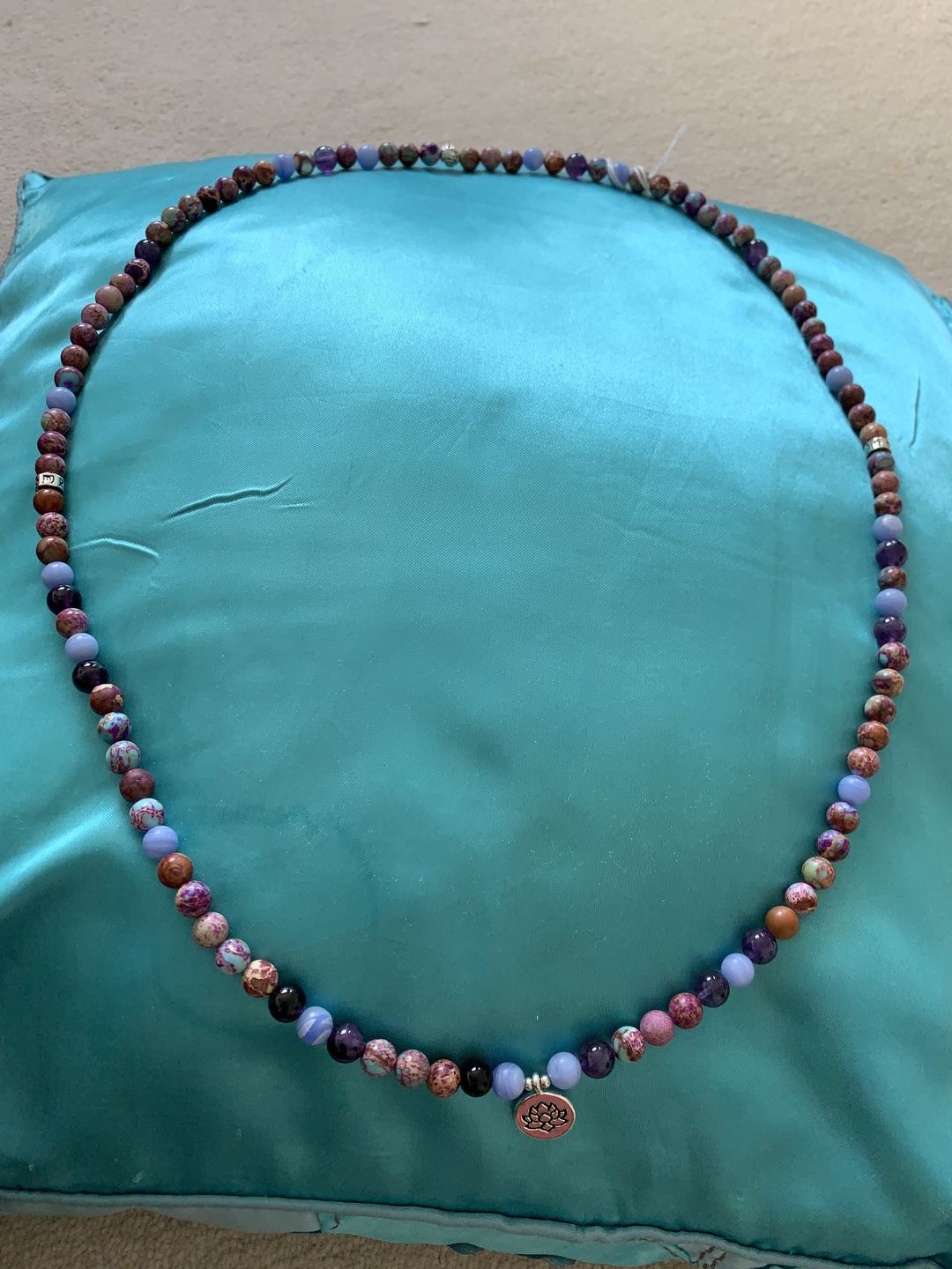 Customer photo review of 108 Purple Jasper & Amethyst Mala Bead Bracelet