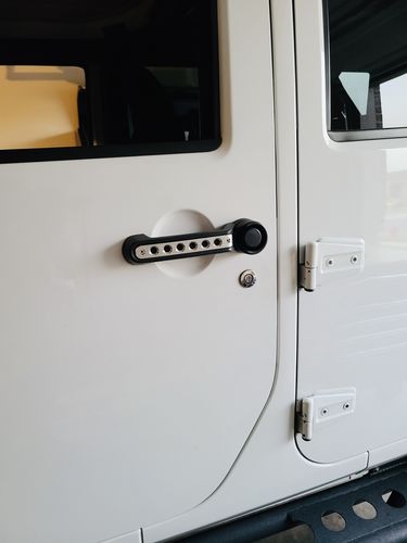 Customer photo review of Aluminum Door Grab Handle Inserts Cover for 11-18 Jeep Wrangler JK/ JKU, 4 Door