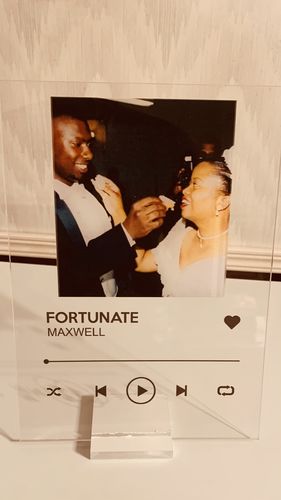 Customer photo review of Custom Song Plaque - The Best Anniversary Gift for Couples