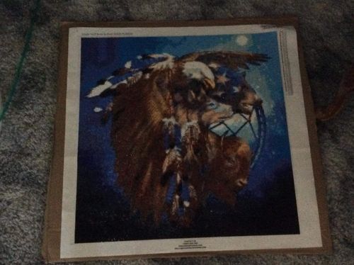 Customer photo review of American Diamond Art Eagle Wolf Bear Buffalo Diamond Painting PL00326