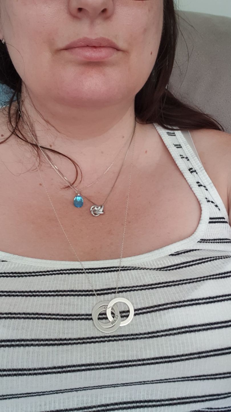 Customer photo review of "To my Soulmate" - Silver Love knot necklace
