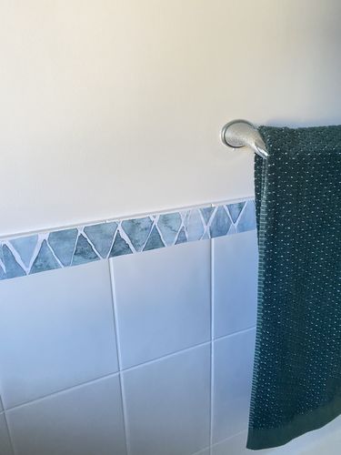 Customer photo review of Seafoam Small Tile Wallpaper