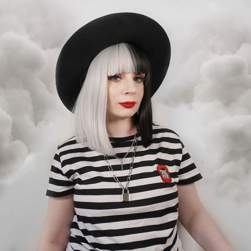 Customer photo review of Gothic Black&white wig WS2302