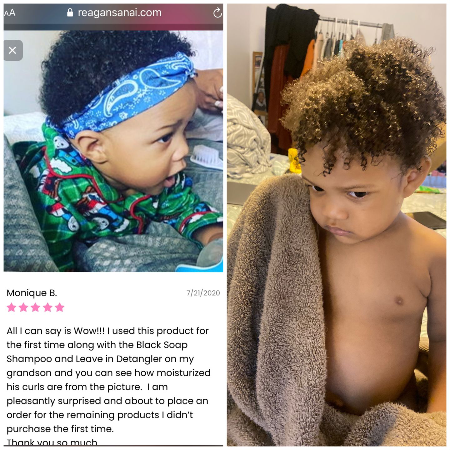 Customer photo review of Avocado & Banana Deep Conditioner 12 oz.