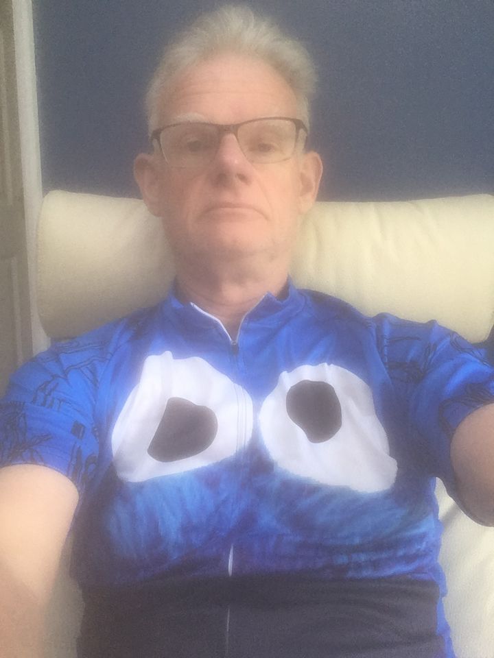 Customer photo review of Cookie Monster - Ride, Bike, Eat Cookie! Cycling Jersey