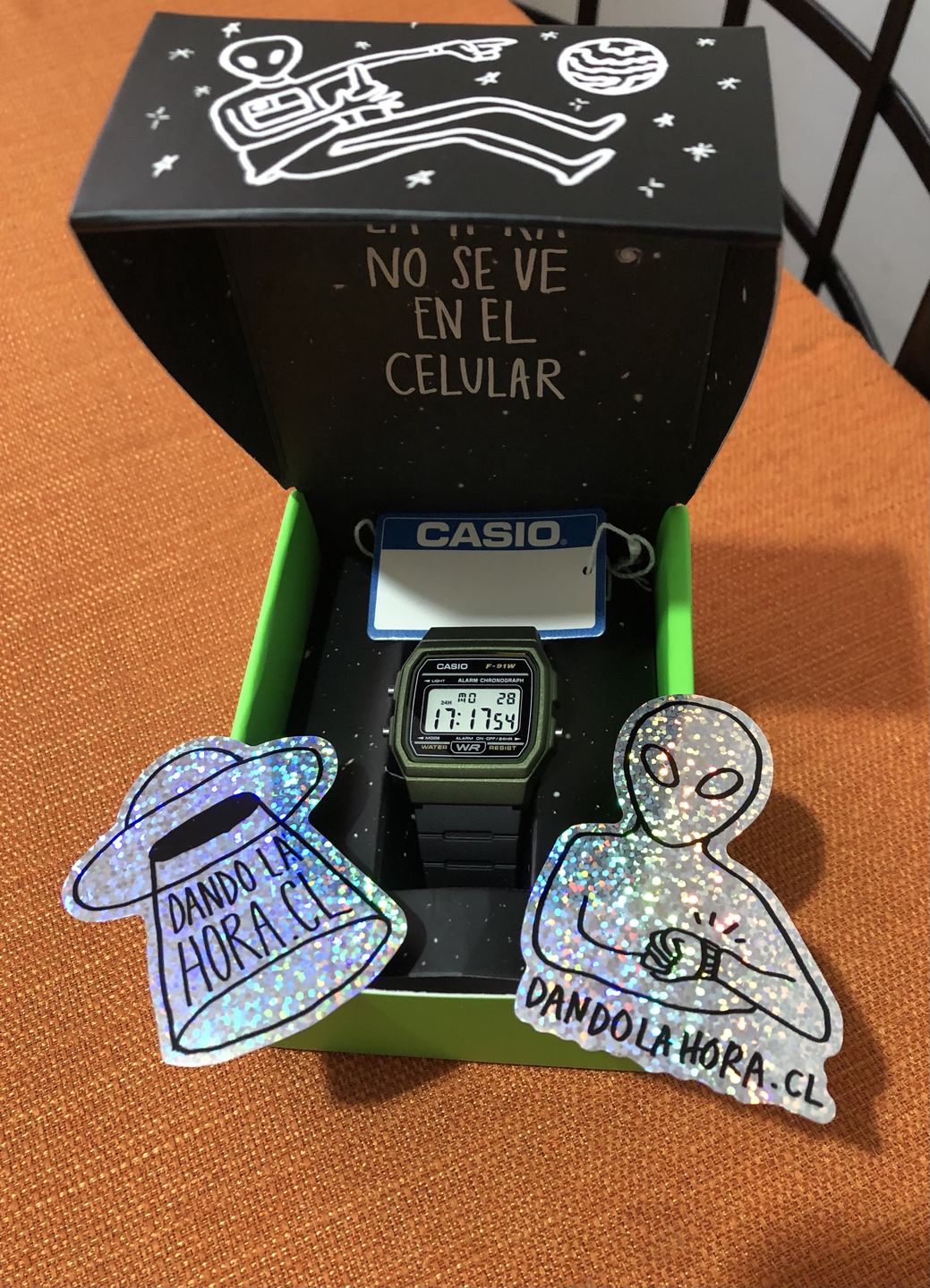 Customer photo review of Reloj Casio Vintage F-91WM-3ADF Verde/Negro