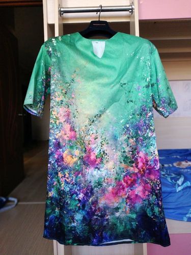 Customer photo review of Casual Kingfisher V-neck Sleeve Plus Size Dress