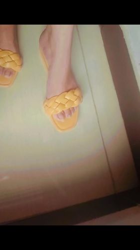 Customer photo review of Yellow Color Formal Slippers FR7547