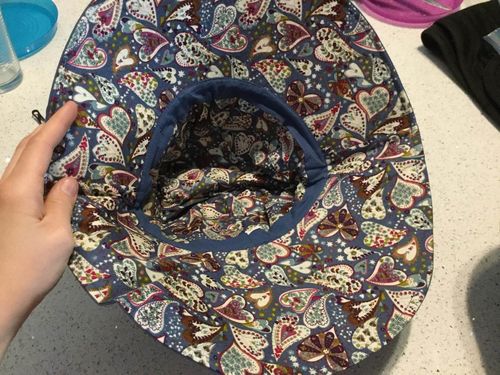 Customer photo review of Foldable Button Brim Hat
