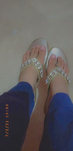 Customer photo review of Golden Color Fancy Chappals FN0074