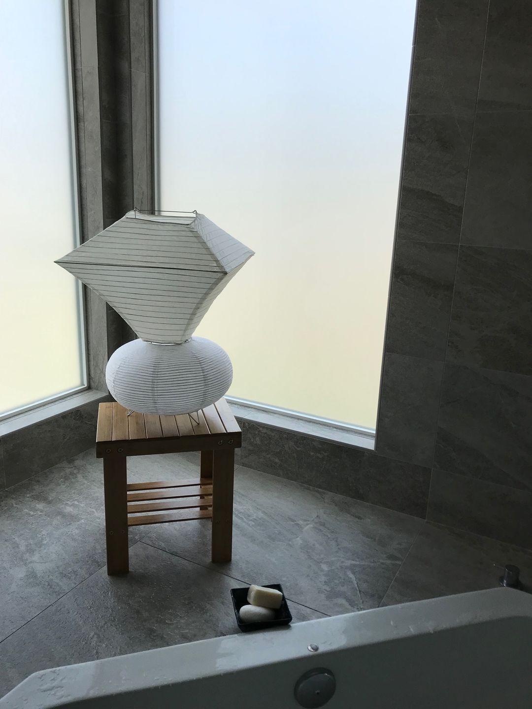 Customer photo review of 14" Beige Pagoda Paper Lantern