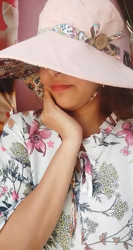 Customer photo review of Foldable Button Brim Hat