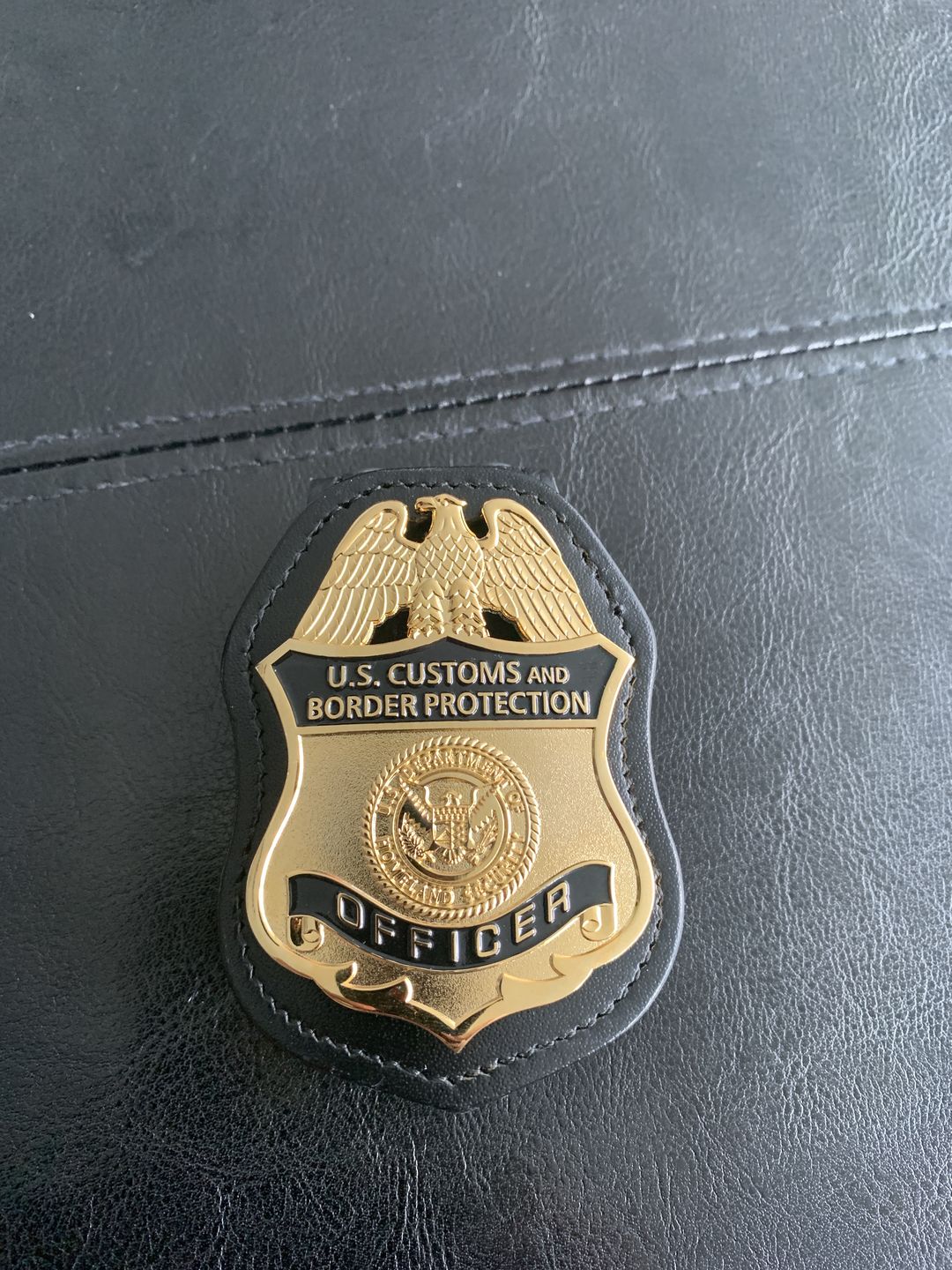 Customer photo review of US CBP Officer Customs and Border Protection Badge Solid Copper Replica Movie Props