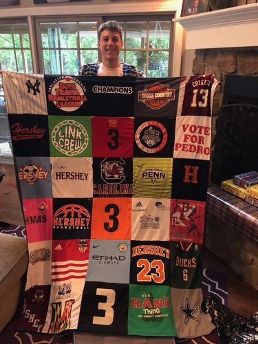T-shirt quilt featuring hershey basketball, bucks by Doreen from PA