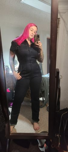 Customer photo review of Pit Crew Jumpsuit Denim