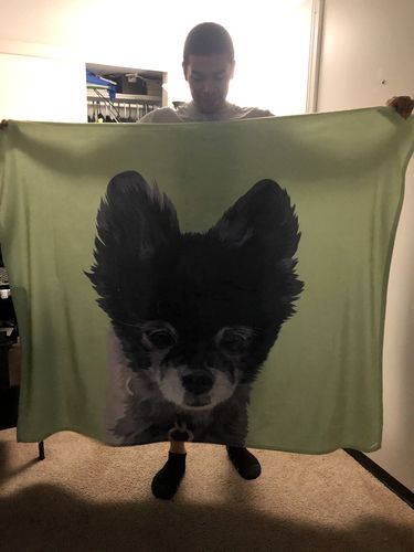 Customer photo review of Custom Pet Fleece Blanket