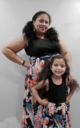 Customer photo review of Splice Sleveless Matching Dress for Mom and Me-black