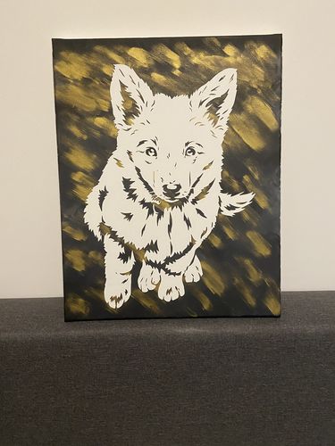 Customer photo review of Porträt auf Leinwand zum Selbermalen