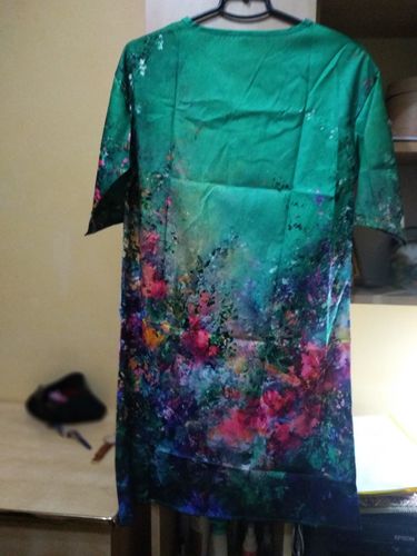 Customer photo review of Casual Kingfisher V-neck Sleeve Plus Size Dress