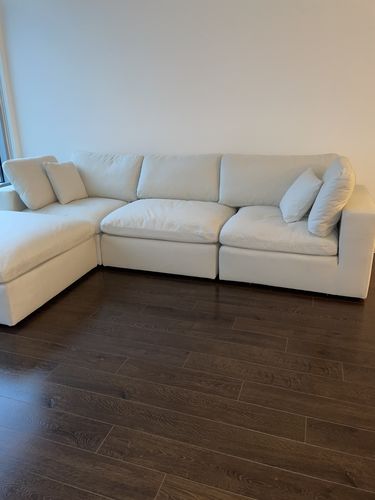 Customer photo review of SKY LINEN PLUSH MODULAR 4 PIECE CLOUD SECTIONAL