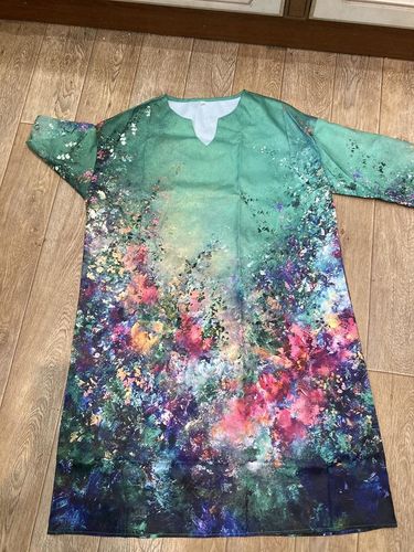 Customer photo review of Casual Kingfisher V-neck Sleeve Plus Size Dress