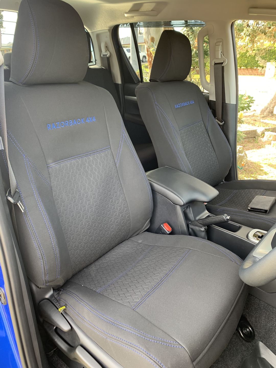 Customer photo review of Toyota HiLux 8th Gen Premium Neoprene 2x Front Seat Covers (Made to Order)
