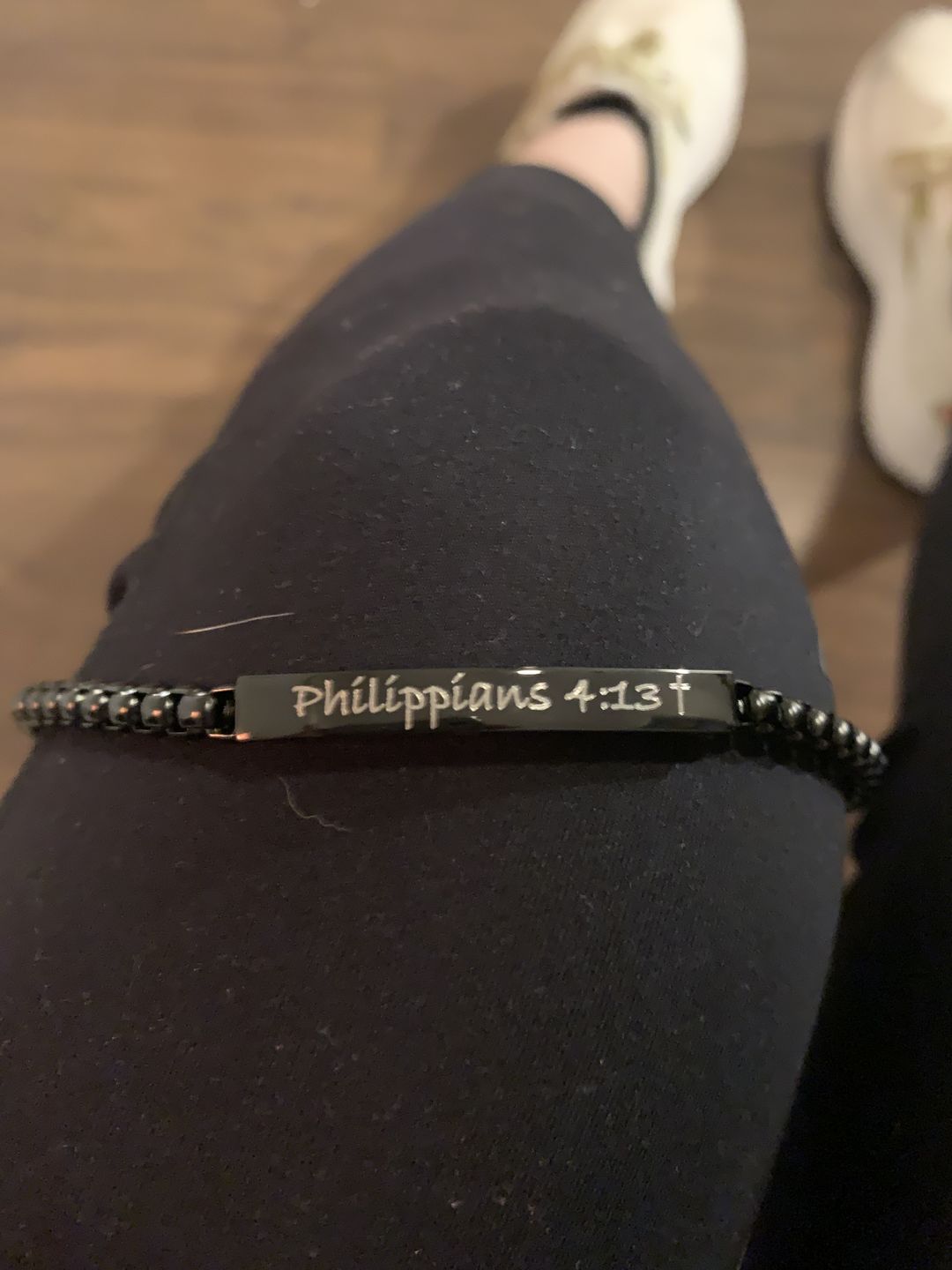 Customer photo review of 5mm Round Box Engravable Steel ID Bracelet