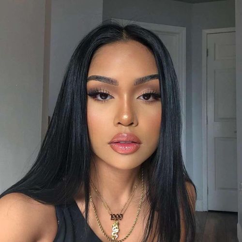 Customer photo review of Black invisible long straight hair