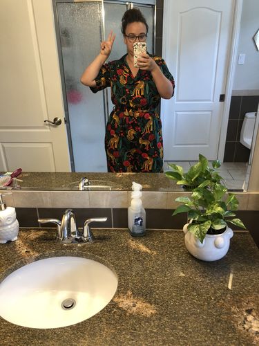 Customer photo review of Jaguar Paradise Black Animal Print Jumpsuit