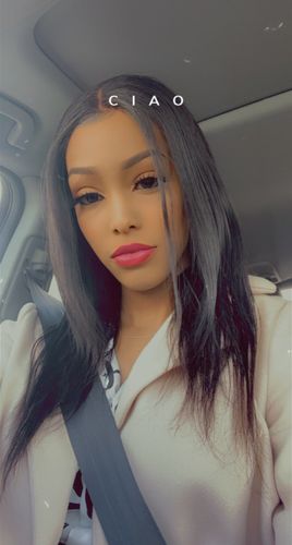 Customer photo review of Black invisible long straight hair