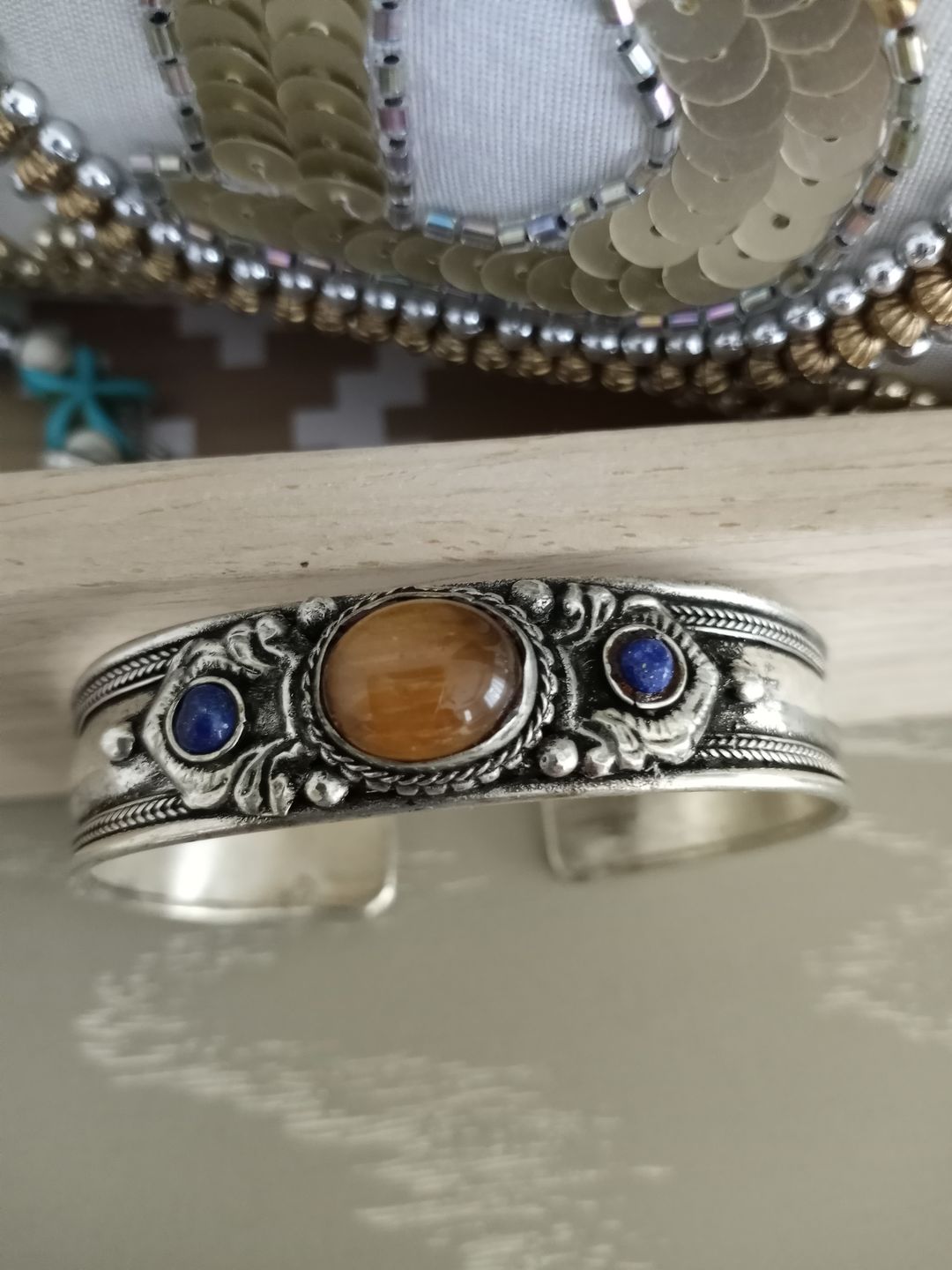 Customer photo review of Tigers Eye Bohemian Cuff Bracelet