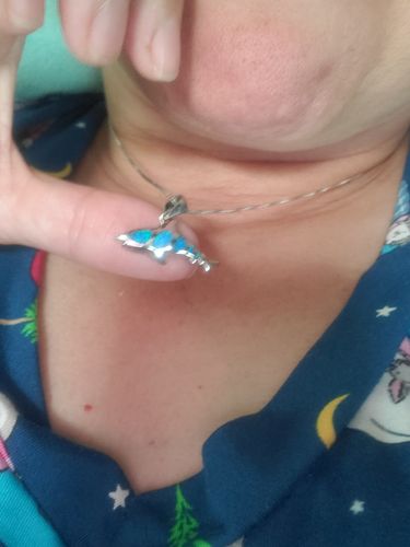 Customer photo review of Save a Shark Necklace