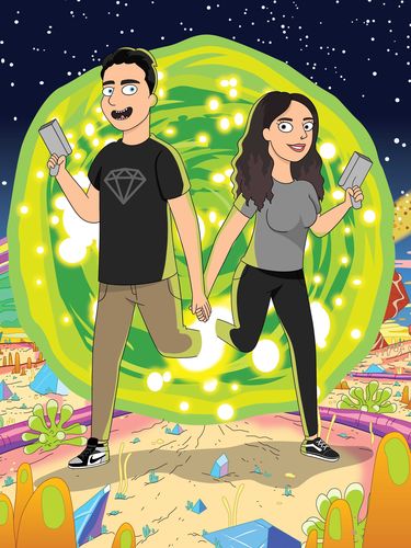 Customer photo review of 'Rick and Morty' Custom Portrait