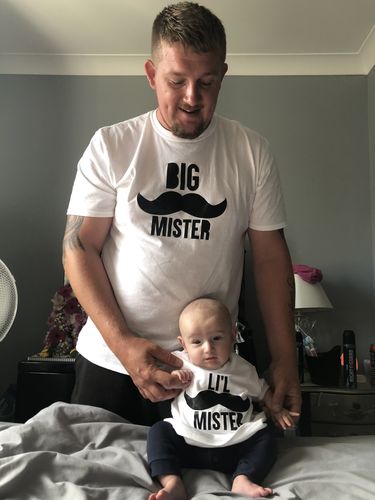 Customer photo review of Big Mister/Lil Mister Matching Daddy & ME Tees (MRK X)