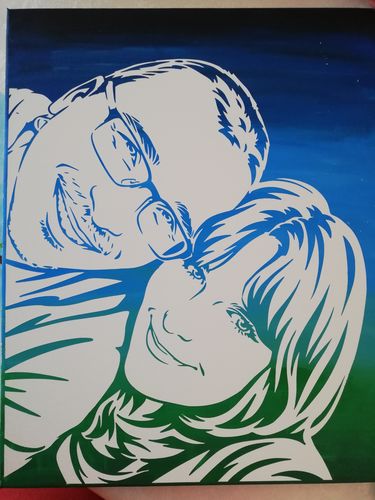 Customer photo review of Porträt auf Leinwand zum Selbermalen