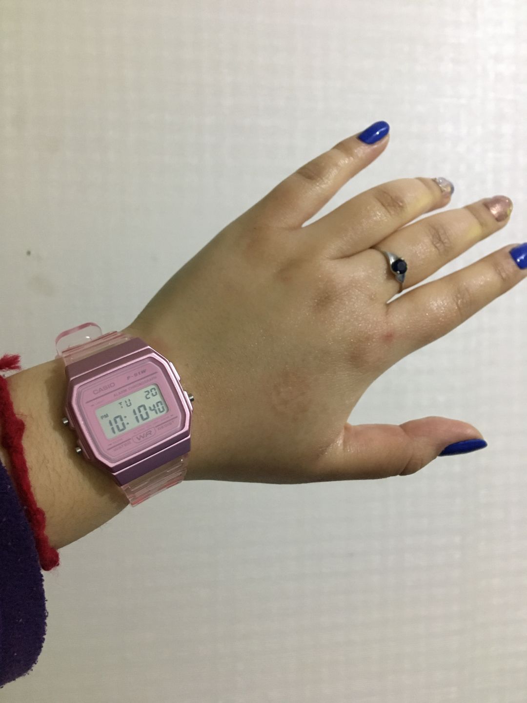 Customer photo review of Reloj Casio Vintage F-91WS-4D Rosado Transparente