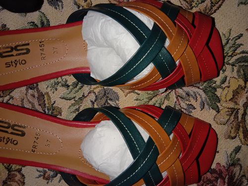 Customer photo review of Red Color Formal Slippers FR7451