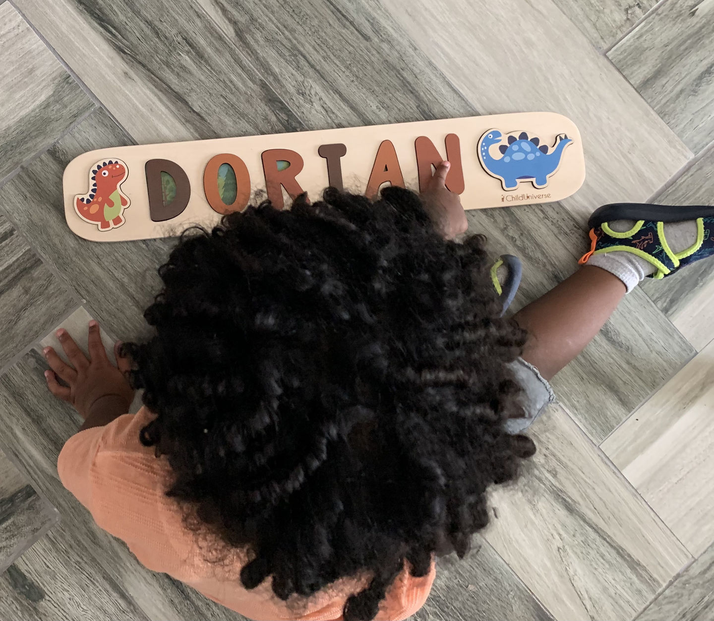 Customer photo review of Boy Dinosaur Name Puzzle
