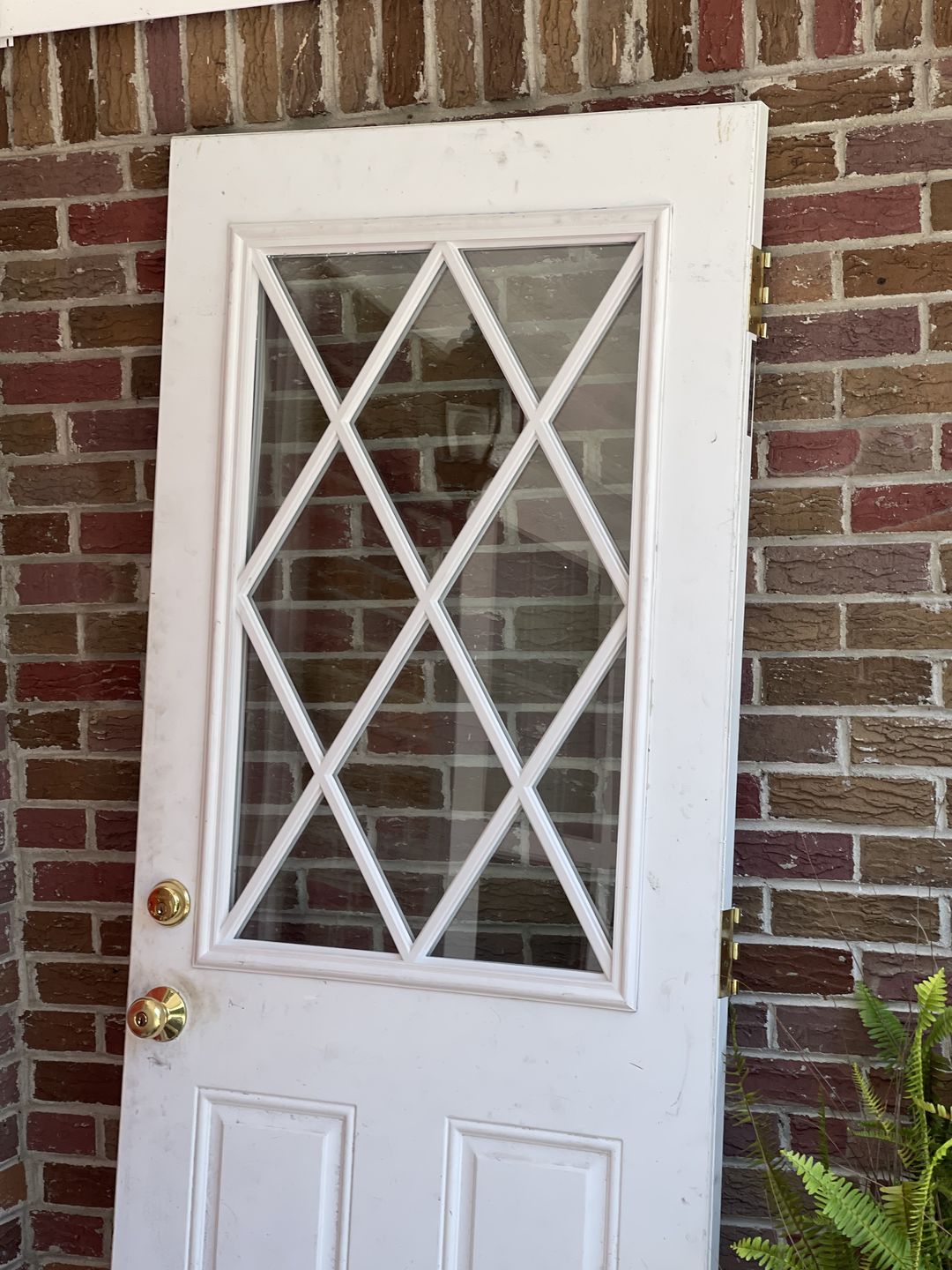 Customer photo review of Clear Diamond Grid Glass and Frame Kit (Half Lite 22" x 36" Glass Size)