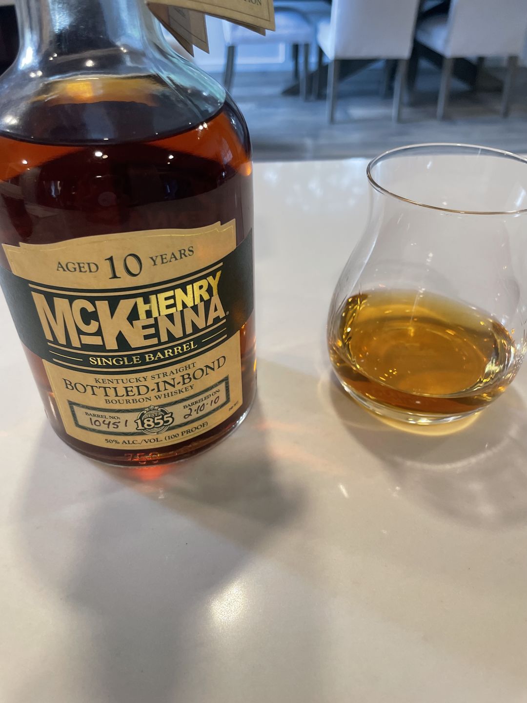 Customer photo review of Henry McKenna Aged 10 Year Single Barrel Bottled In Bond Bourbon Whiskey