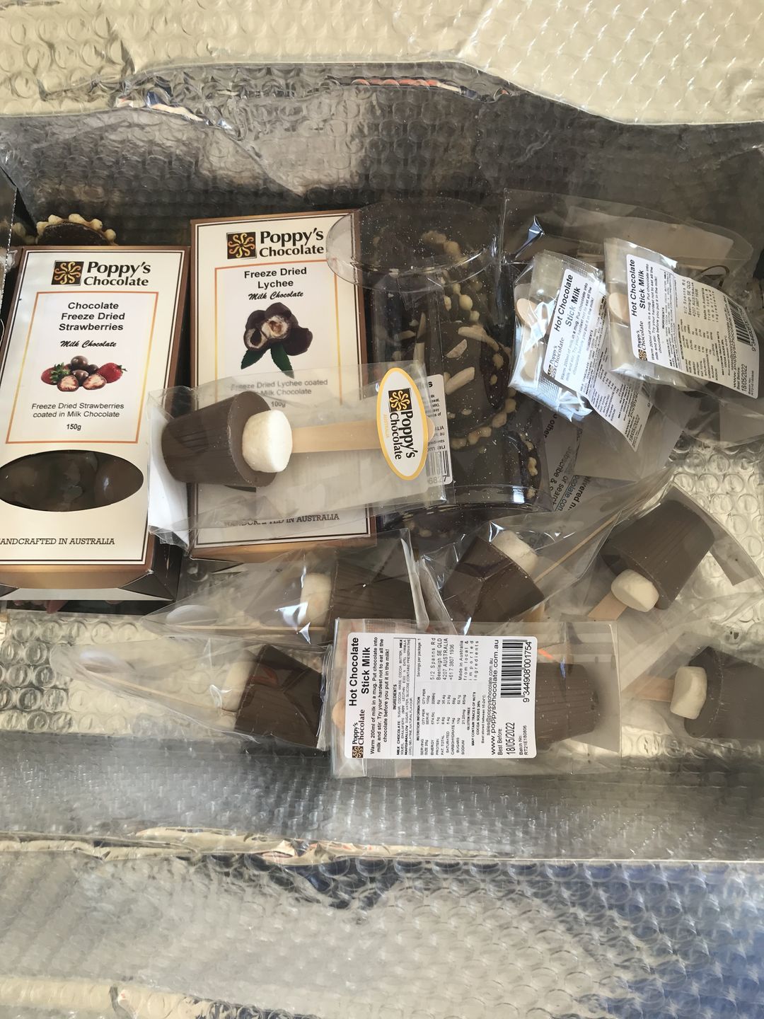 Customer photo review of Milk Chocolate Coated Freeze Dried Lychees 100g