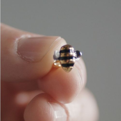 Customer photo review of Original Adopt a Bee Earrings