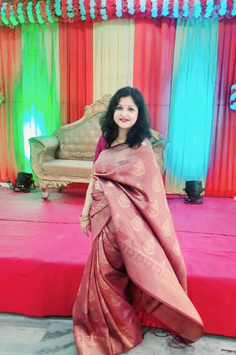 Customer photo review of Royal Princess Golden Wine Woven Kanjivaram Saree