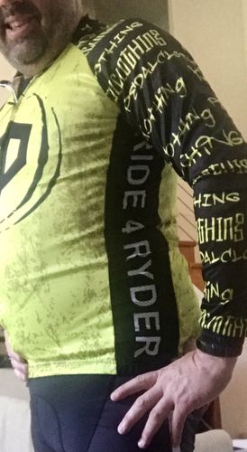Customer photo review of Men's Yellow Grunge V2 Long Sleeve Cycling Jersey