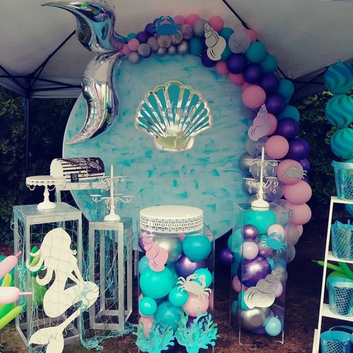Customer photo review of Custom Round Fabric Backdrop for Birthday&Baby Shower&Wedding&Any Other Party