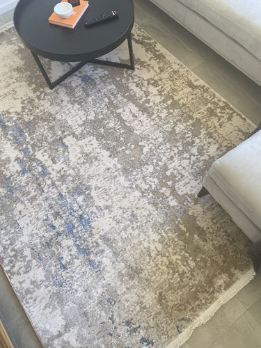 Customer photo review of Beige Sand Abstract Rug
