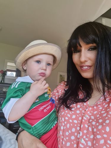 Customer photo review of Joy Coral Pebble Print Shirt Dress